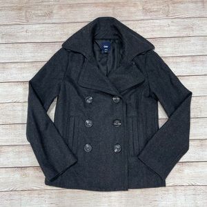 Gap Gray Double-Breasted Peacoat